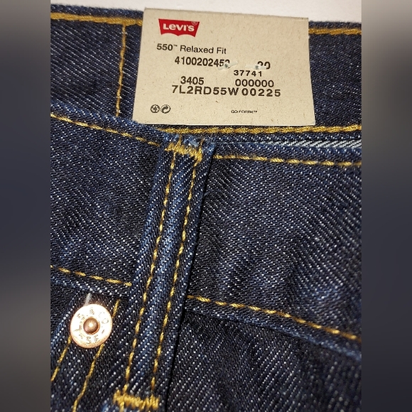 Levi's Dark Wash 550 Relaxed Fit Tapered Leg Jeans NWT - Picture 4 of 8